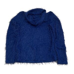 Northern Reflections Vintage Blue Fuzzy Cowl Neck Sweater M